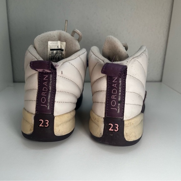 Jordan 12 Retro Desert Sand Little Kids 510816-001 Purple Shoes Youth Size 12C - Picture 6 of 9